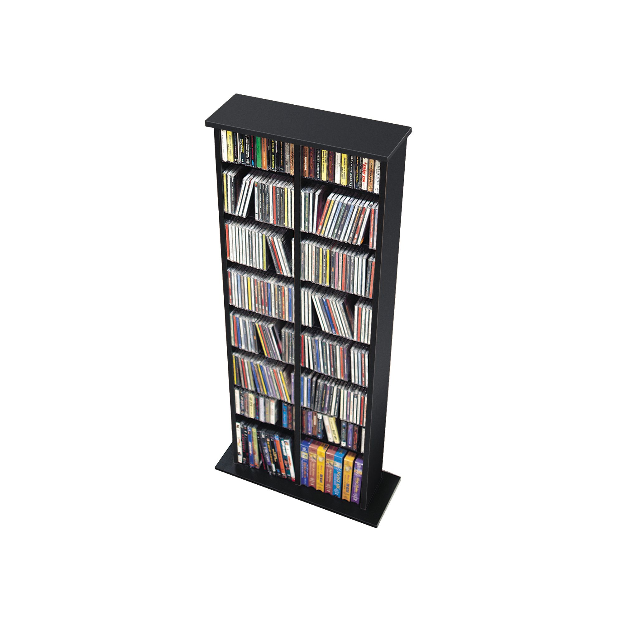 Prepac Double Multimedia Storage Tower, Black