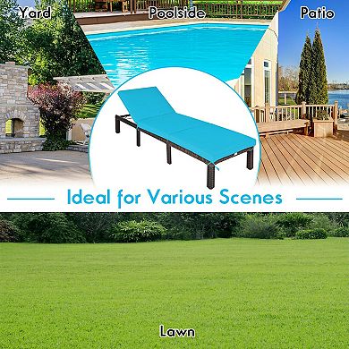 Paito Wicker Chaise Lounger With Adjustable Backrest