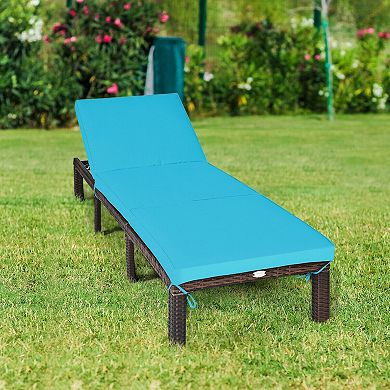 Paito Wicker Chaise Lounger With Adjustable Backrest