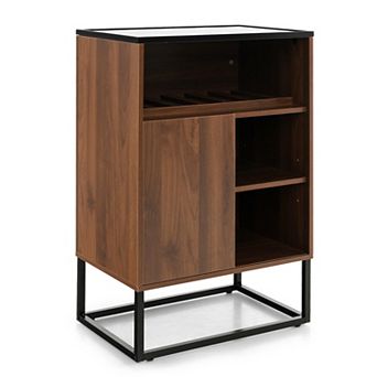Wine Storage Cabinet Buffet Sideboard with Adjustable Shelf and Sliding Door