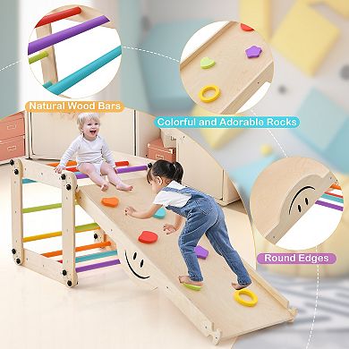 Climbing Triangle Ladder Toy Indoor Jungle Gym with Reversible Ramp