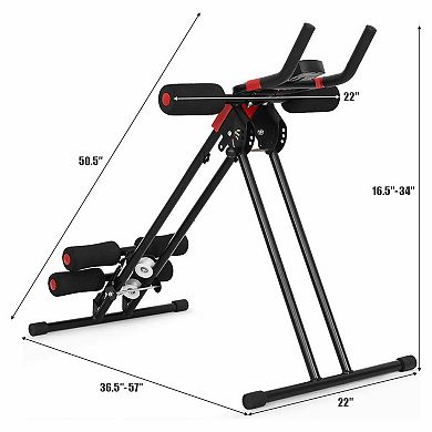 Ab Workout Machine Foldable Ab Trainer With LCD Monitor For Home Gym