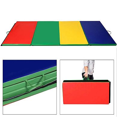 4 Feet x 10 Feet Thick Folding Panel Gymnastics Mat-Color