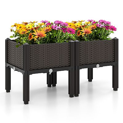 Elevated Raised Garden Bed Planter Kit With Self Watering Design 2 Pack