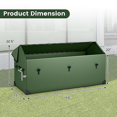 Waterproof Outdoor Storage Box with Ventilated Window  Adjustable Snap