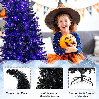 7 Feet Pre-Lit Halloween Tree 8 Flash Modes with 400 Lights