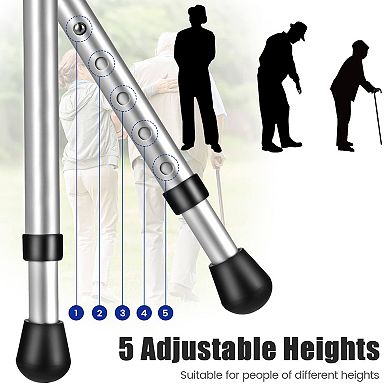 Lightweight Adjustable Folding Cane Seat With Light-blue