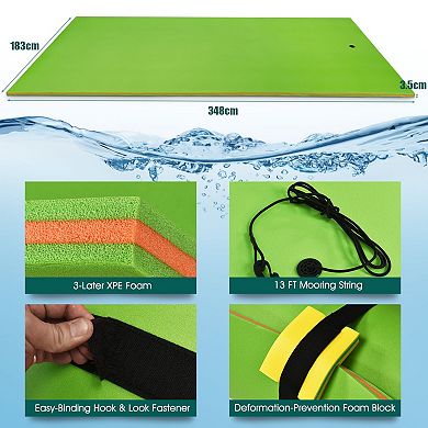 12’ X 6’ 3 Layer Floating Water Pad-green