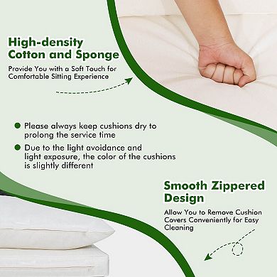 5 Piece Outdoor Furniture Set With Solid Tabletop And Soft Cushions