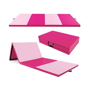 Folding Gymnastics Mat 4 Panel Exercise Mat with Handles
