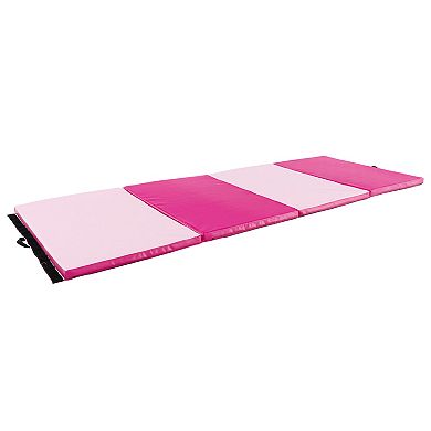 Folding Gymnastics Mat 4 Panel Exercise Mat with Handles