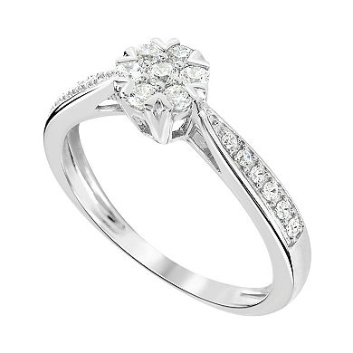SIRI USA by TJM Sterling Silver Round Cubic Zirconia Engagement Ring