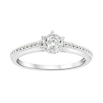 SIRI USA by TJM Sterling Silver Round Cubic Zirconia Engagement Ring