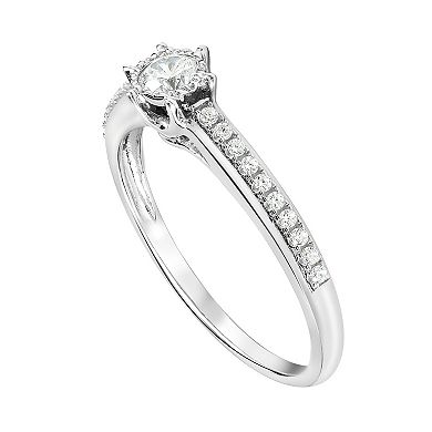 SIRI USA by TJM Sterling Silver Round Cubic Zirconia Engagement Ring