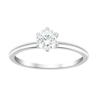 SIRI USA by TJM Sterling Silver Round Cubic Zirconia Engagement Ring