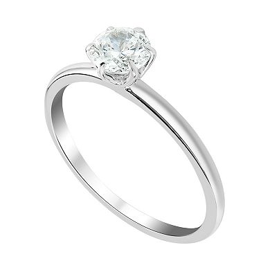 SIRI USA by TJM Sterling Silver Round Cubic Zirconia Engagement Ring