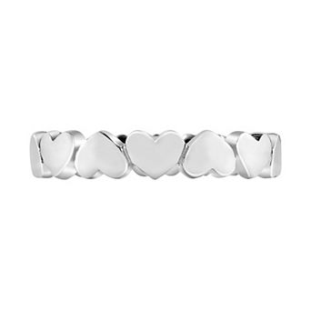 SIRI USA by TJM Sterling Silver "Less Is More" Hearts Engagement Ring