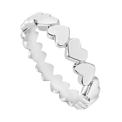 SIRI USA by TJM Sterling Silver "Less Is More" Hearts Engagement Ring