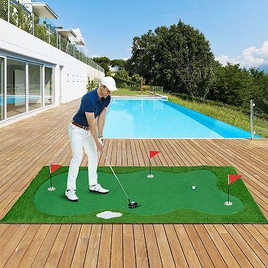Golf Putting Green With Realistic Artificial Grass Turf-l