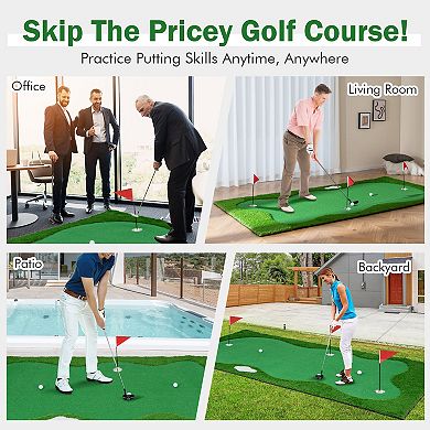 Golf Putting Green With Realistic Artificial Grass Turf-l