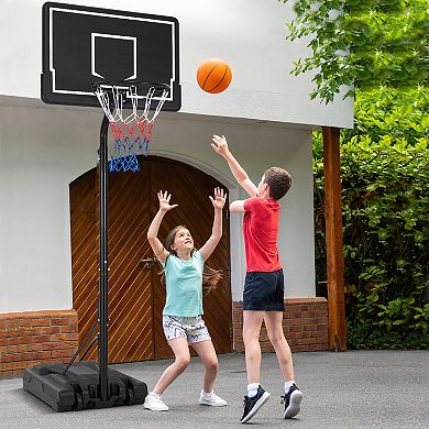 Basketball Hoop 5.6-6.5 Ft Height Adjustable For Kids With Shatterproof Backboard