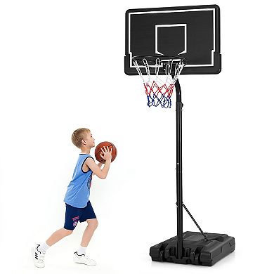 Basketball Hoop 5.6-6.5 Ft Height Adjustable For Kids With Shatterproof Backboard