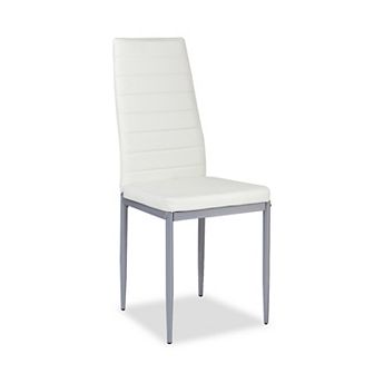 4 pc Pvc Elegant Design Leather Dining Chairs With Solid Metal Legs