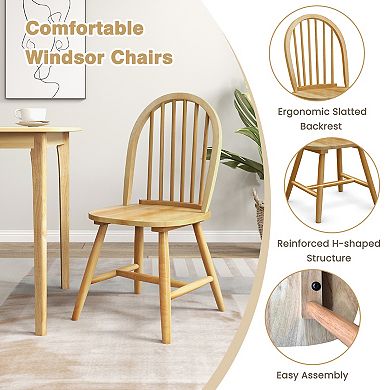 5-piece Wooden Dining Set With 4 Windsor Chairs