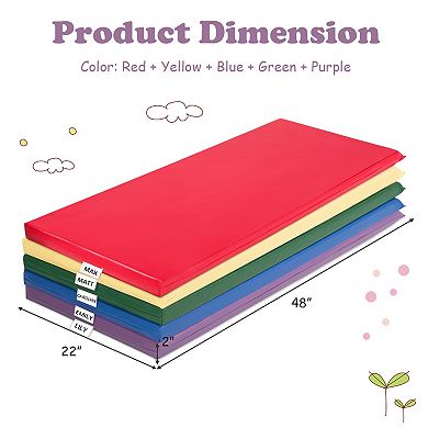 5 Pack 2 Inch Toddler Thick Rainbow Rest Nap Mats