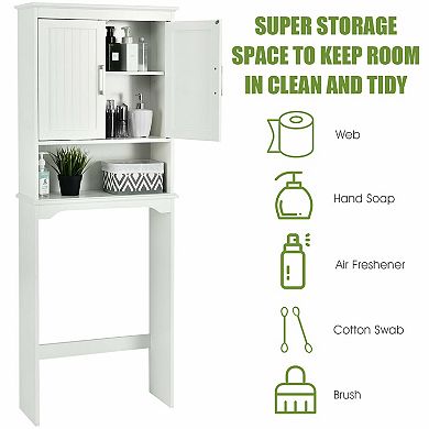 Over Toilet Space Saver Bathroom Organizer With Storage Cabinet