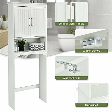 Over Toilet Space Saver Bathroom Organizer With Storage Cabinet