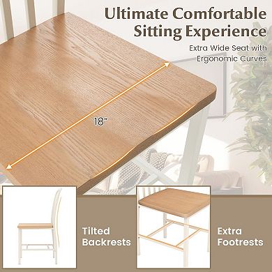 Set Of 2 White Armless Spindle Back Dining Chairs With Ergonomic Design