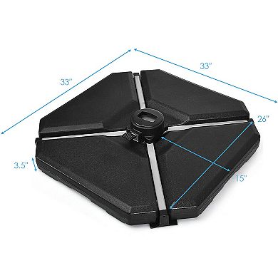 4 Pieces 195 Lbs Patio Cantilever Offset Umbrella Base Weight Sand