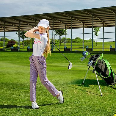 Junior Complete Golf Club Set With Stand Bag Rain Hood-green