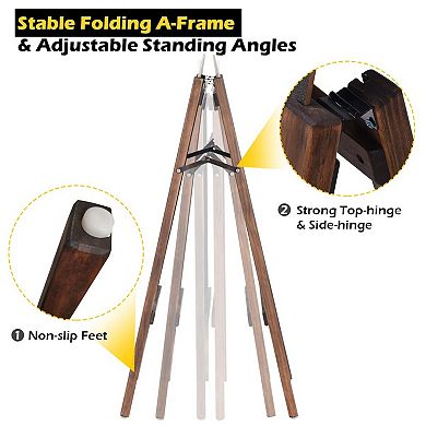 31.5 Inch Wood A-frame Sidewalk Signage Chalkboard