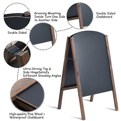 31.5 Inch Wood A-frame Sidewalk Signage Chalkboard