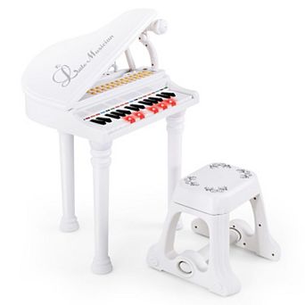 31-key Kids Piano With Stool And Piano Lid-white