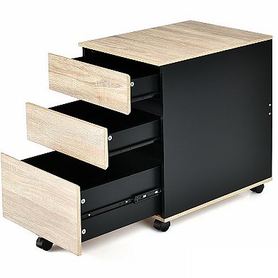 3-drawer Mobile File Cabinet For Home Office