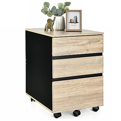 3-drawer Mobile File Cabinet For Home Office