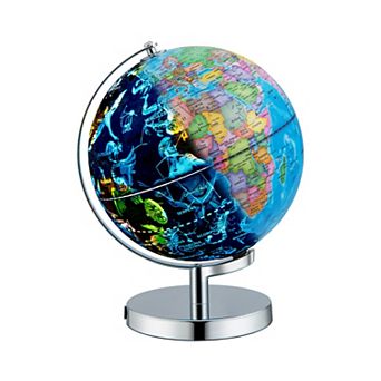 3-in-1 Illuminated World Globe With Stand And 88 Constellations