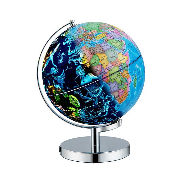 Illuminated World Globe with Stand, 3 In 1 Geography and