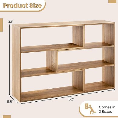 2-piece Floor Standing Corner Display Bookshelf-separable Design