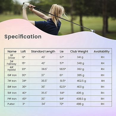 Women's 9 Pieces Complete Golf Club Set-pink