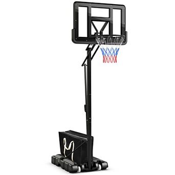 Portable Basketball Hoop With 4.6 To 10 Feet 10-level Height Adjustable