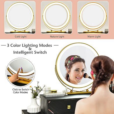 Black Modern Vanity Table With Storage Cabinet