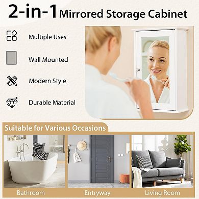 Bathroom Wall Cabinet With Single Mirror Door