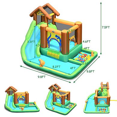 Inflatable Waterslide Bounce House Climbing Wall Without Blower