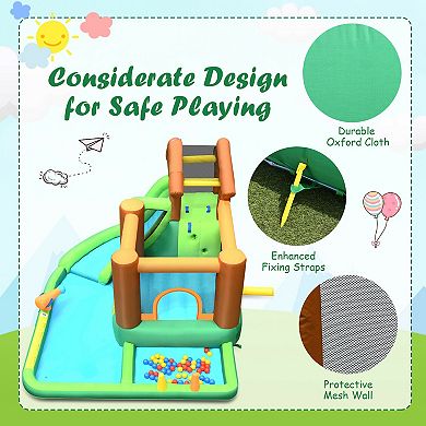 Inflatable Waterslide Bounce House Climbing Wall Without Blower