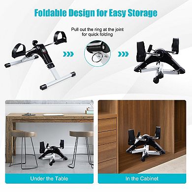 Folding Under Desk Indoor Pedal Exercise Bike For Arms Legs