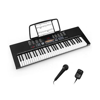 61-key Electronic Keyboard Piano With Led Display, Dual Keyboard, And 3 Teaching Modes
